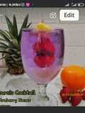 *Garnis Cocktail Straberry Nanas Lemon Bunga Telang*