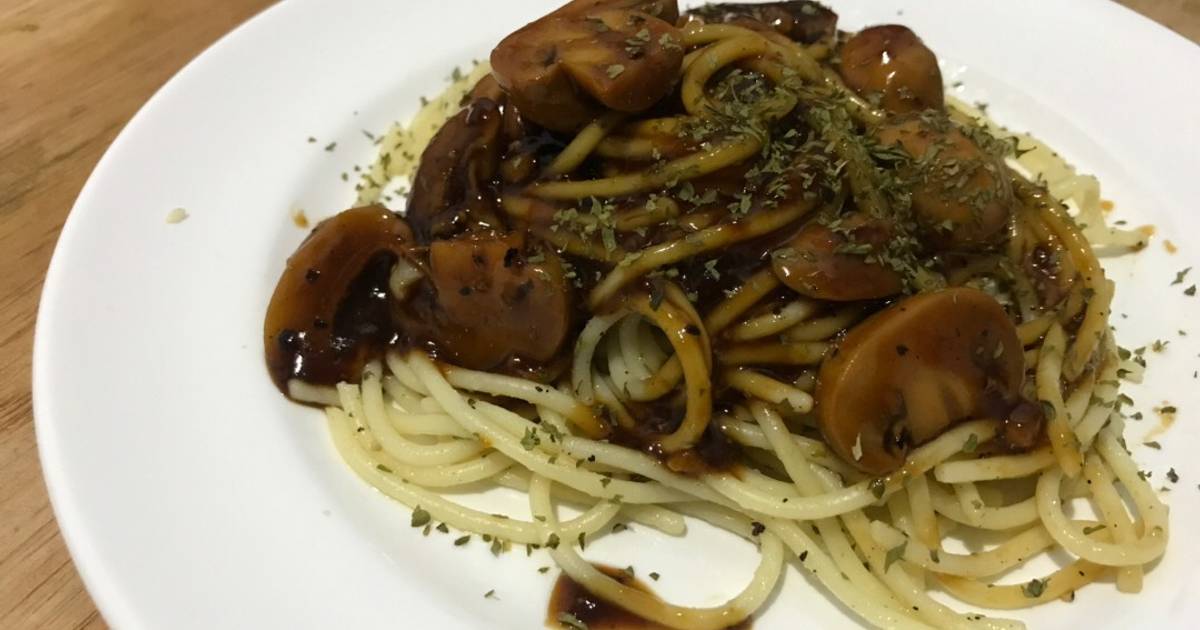 Resep Aglio e Olio with Black Pepper Mushroom Sauce oleh Eko Cahyono