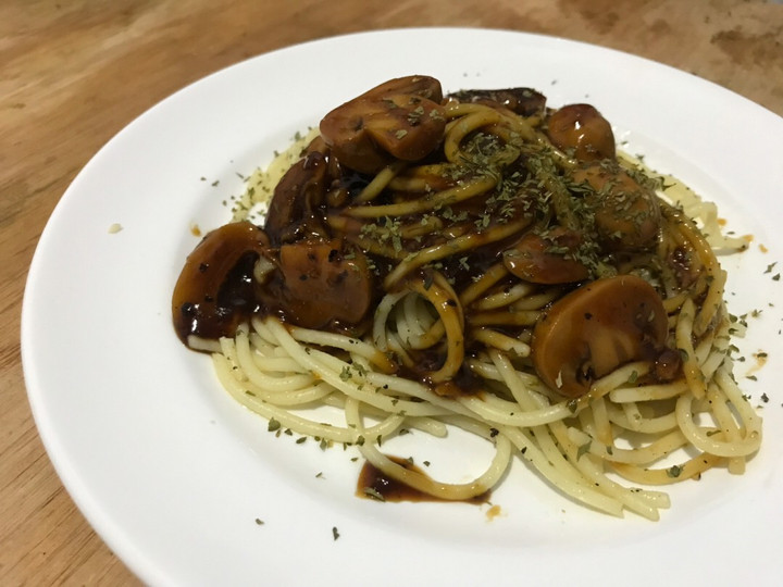 Resep Aglio e Olio with Black Pepper Mushroom Sauce, Sempurna