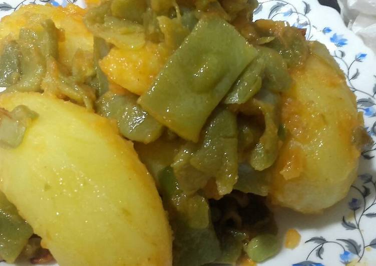 Judías verdes con patata, ajos y pimentón😋