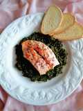 Salmone su crema di cime di rapa