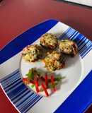 Champiñones 🍄 rellenos de verduras 🍅