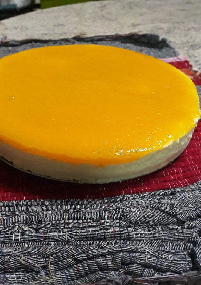 Una foto de Cheesecake de mango sin horno