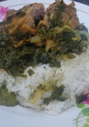 A picture of Simple Kale and lamb stew.
