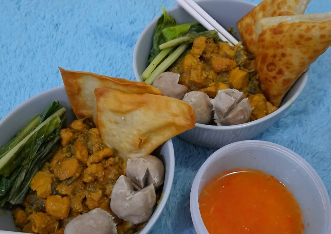 Mie ayam bakso + sambel