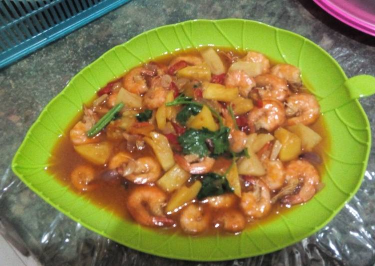 Resep Udang Nanas Asam Manis, Bikin Ngiler