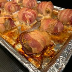 Bacon Mushroom Skewer A picture of Bacon Mushroom Skewer.
