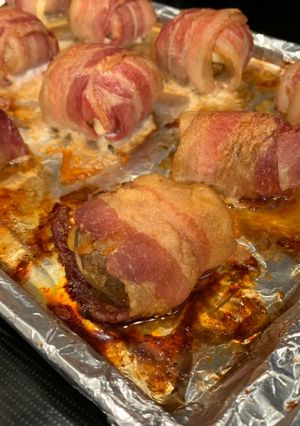 A picture of Bacon Mushroom Skewer.