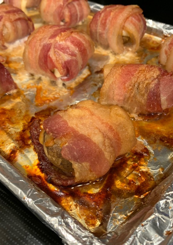 A picture of Bacon Mushroom Skewer.