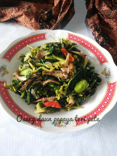 Foto resep Oseng daun pepaya teri pete