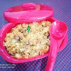 A picture of Soya chunk pulao.