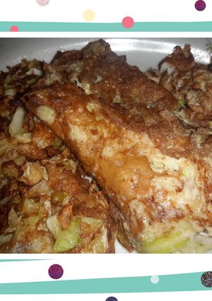 A picture of Tortang Cabbage/Repolyo.