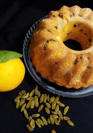 عکسی از دستور کیک کشمشی+پرتقال