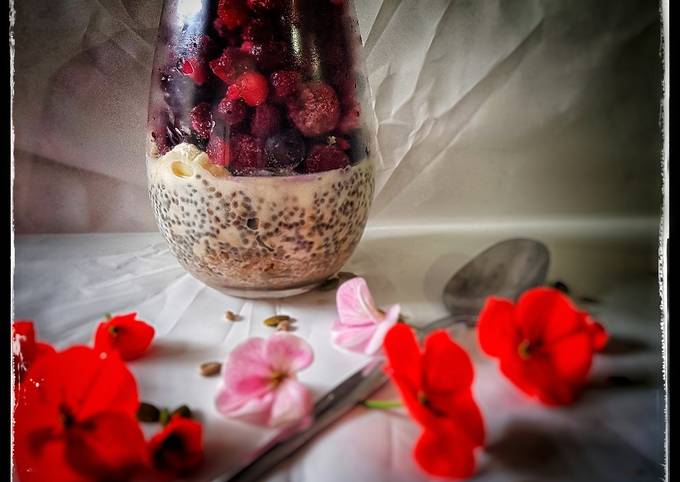 Steps to Make Homemade Overnight oat and chia pudding