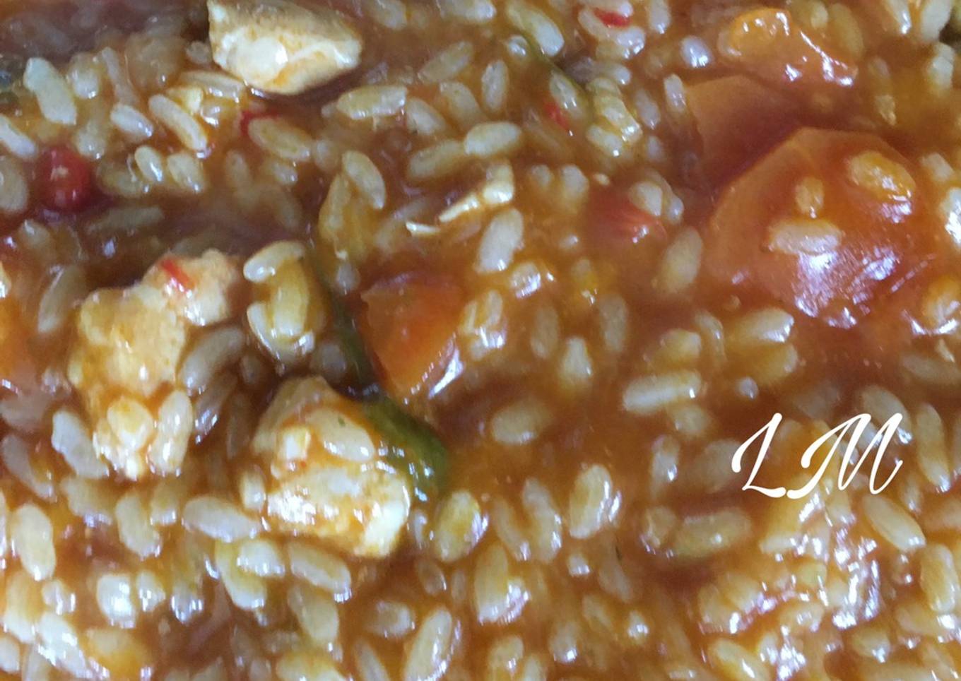 Arroz con pollo y verduras