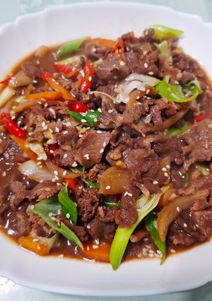 Foto resep Beef Slice Teriyaki ala Hokben, Empuk Juicy & Bumbu Meresap!
