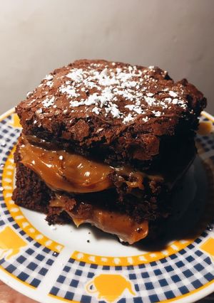Una foto de Brownie sin gluten 🖤