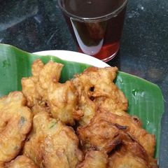 A picture of Kerala Savala vada(onions fritters)tea time snacks.