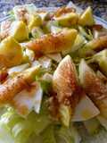 Ensalada de queso fresco y brevas de temperatura. con reducción de PX