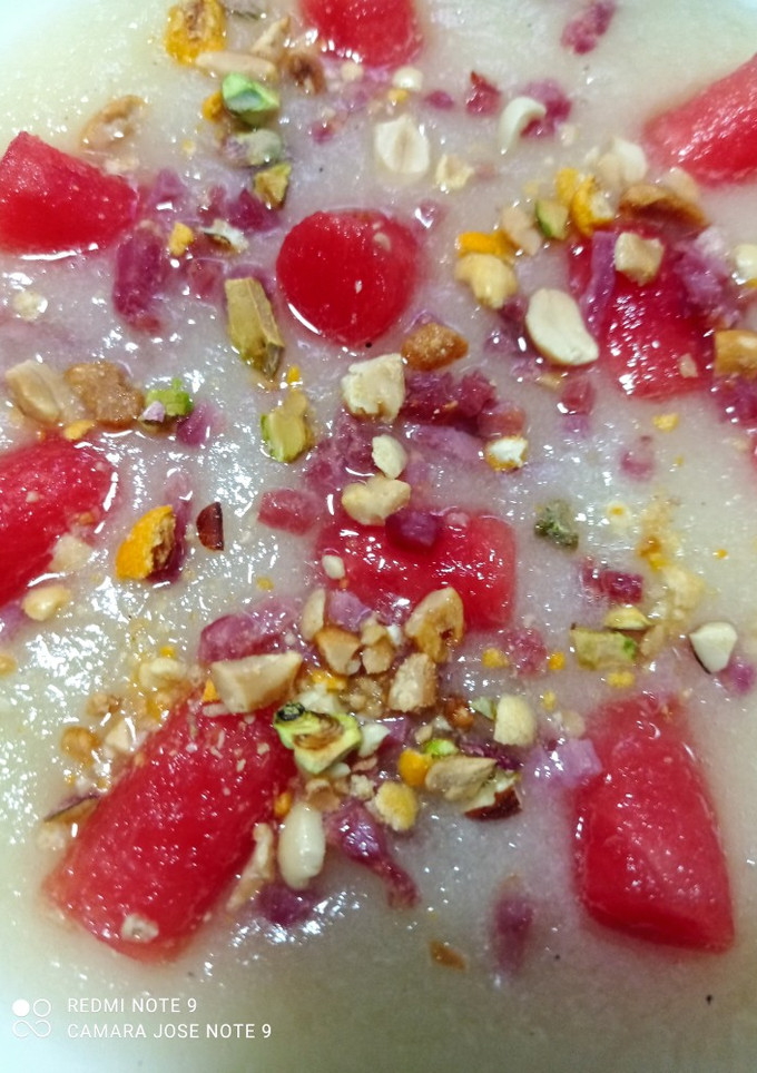 Una foto de Sopa de melón fría con tropezones