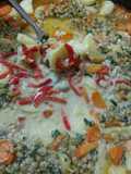 Pollo arvejado al disco