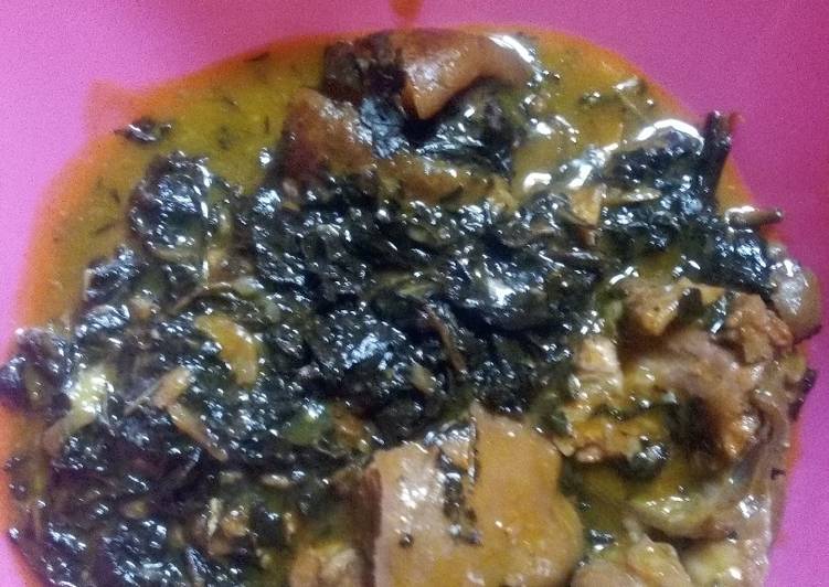 Step-by-Step Guide to Prepare Quick Cocoyam and Bitter leaf soup