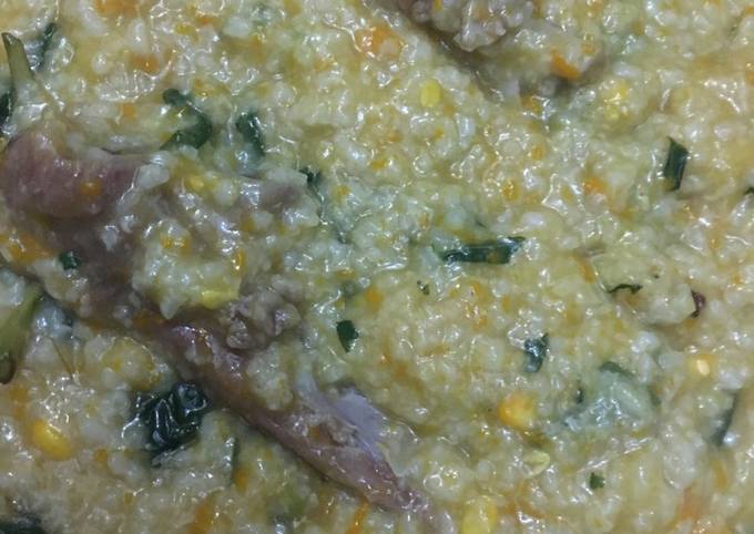 Cara Gampang Membuat Bubur manado iga sapi bumbu simplee Anti Gagal