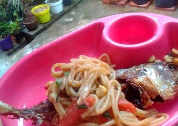 Ikan ketumbar&bak pasta(MPASI mbak Nana 10m+)