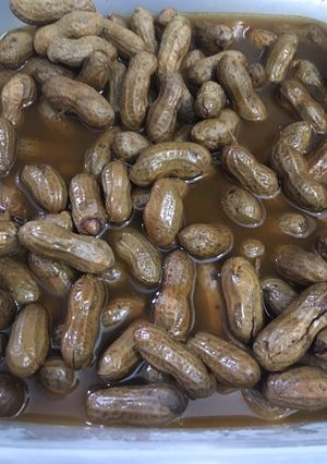 A picture of Instant pot boiled Cajun Peanuts.