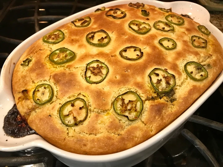 Easy Way Make Tacofiesta Leftovers Cornbread Tamale Pie Type Thingy the So Delicious Really delicious