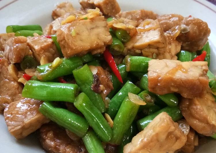 Resep Tumis buncis tempe kemarin Anti Gagal