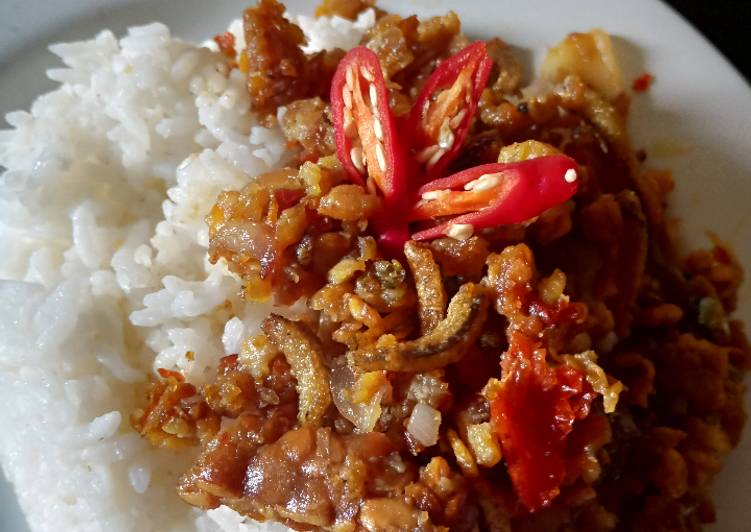 Bagaimana Menyiapkan Sambel tempe teri, Bikin Ngiler