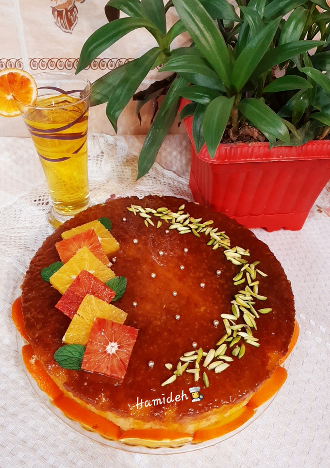 عکسی از دستور کیک پرتقالی با سس پرتقال🍊
