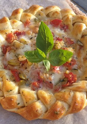 Une photo de Tarte Tomates Courgettes Mozza