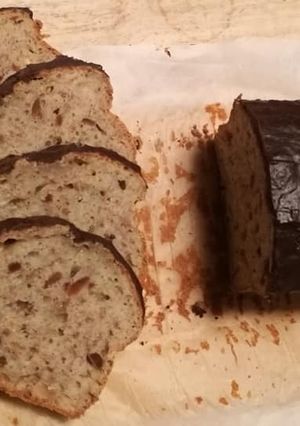 O poză a rețetei Chec de banane cu bucăți de arahide și topping de ciocolată (gluten free).