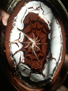 A picture of Chocolate cake with thick sauce.