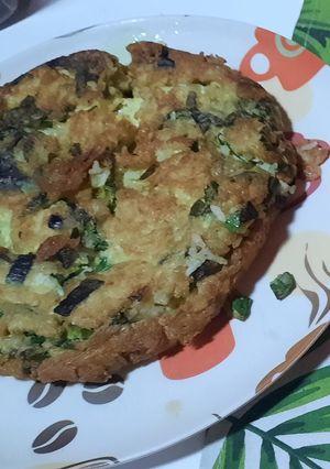 Foto resep Telur dadar nasi dan baby kailan