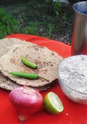 A picture of Bajra ki roti.