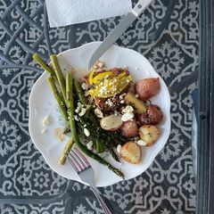A picture of Feta + banana pepper chicken.