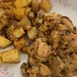 Pollo suave al verdeo con papas