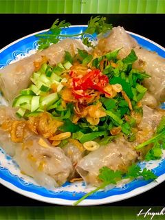 Hình của món Bánh Cuốn Nhân Cà Rốt Phiên Bản Bánh Tráng.