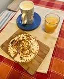 Tortilla de trigo con jamón y queso