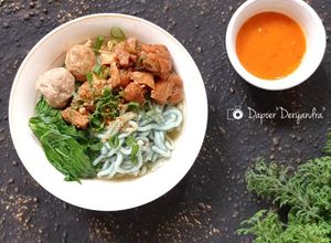 Foto resep Mie Ayam Bunga Telang (Gluten Free)