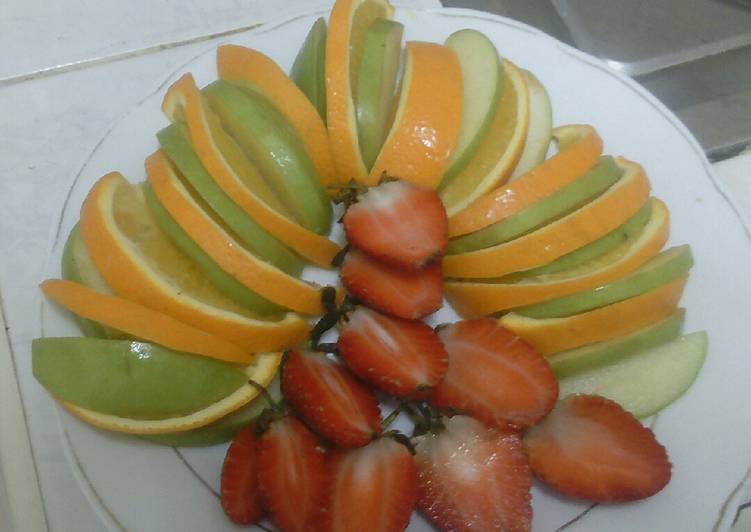 Strawberry orange apple fruit salad