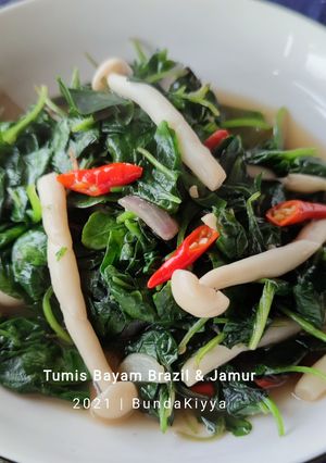 Foto resep Tumis Bayam Brazil & Jamur