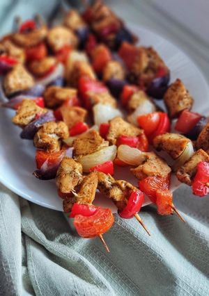 Zöldséges csirkesaslik 🍢 recept fotója