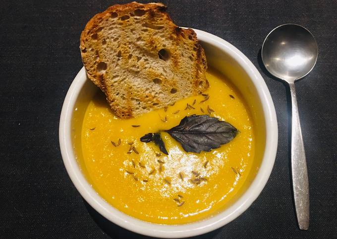 Simple Way to Make Quick Sweet potato and sweetcorn soup