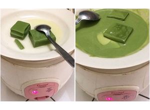Foto resep Tim Greentea blok/batangan dengan magiccom - Topping pisang nugget