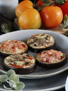 Foto de Mini pizzas de Beringela e Bacon de Peru