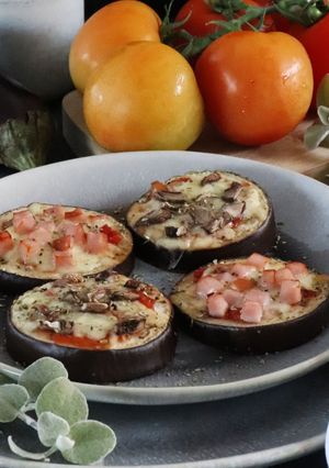 Foto de Mini pizzas de Beringela e Bacon de Peru